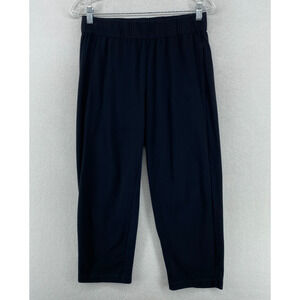 EILEEN FISHER Pants 2XS Organic Cotton Stretch Jersey Straight Cropped Black USA